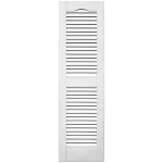 white Cathedral Top Center Mullion shutter